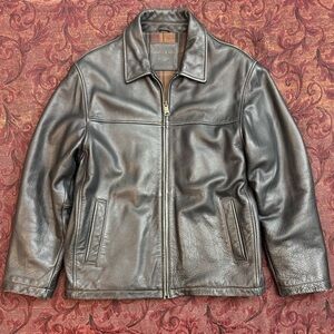 90s Dockers Genuine Leather Jacket with Quilt Lining